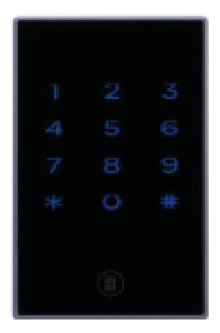 Numeric keypad for building entrances with numeric code, bluetooth and online access. 