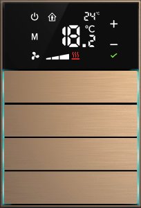 Dora serie KNX Room controller, Line design thermostatic 4-8 gangbutton  metal Alu-eloxal Key with Thermost